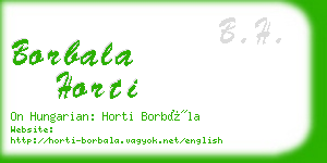 borbala horti business card